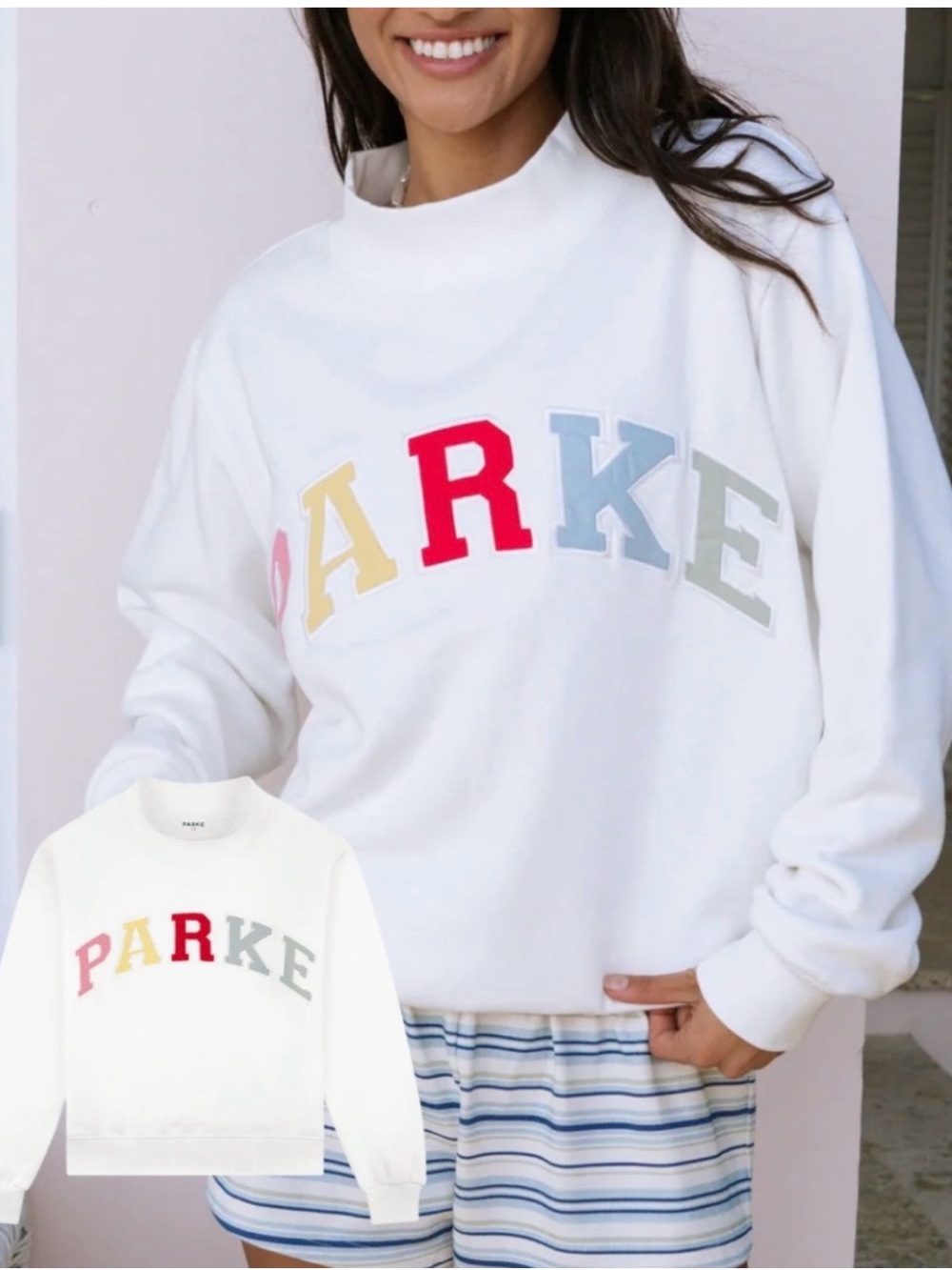 PARKE Paradise Varsity Mockneck NWT S/M SOLD OUT!